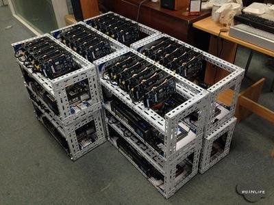 High-performance mining rig powering Bitcoin and Ethereum mining operations