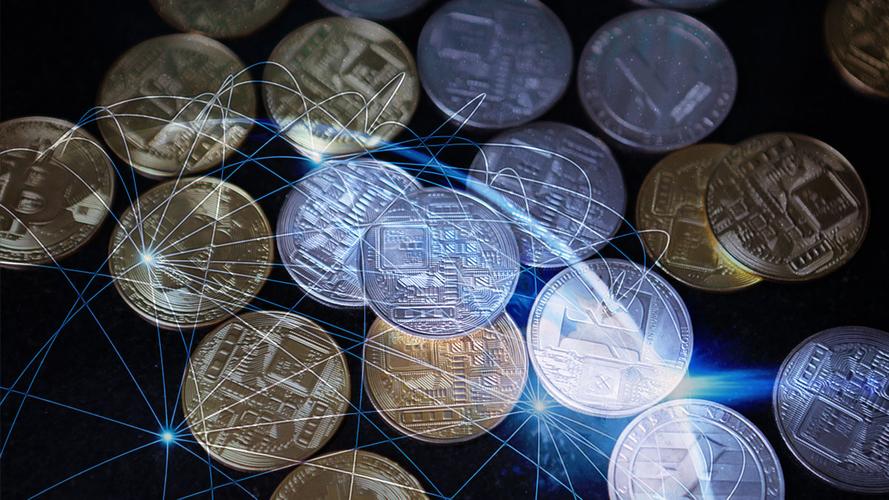 Bitcoin mining farm with rows of ASIC miners